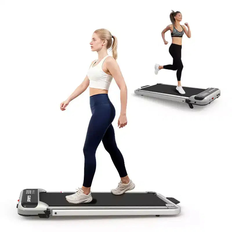 Tapis de course 3-EN-1 Okak sous le bureau avec télécommande et écran LED, tapis de course pliable avec inclinaison, tapis de marche avec barre de maintien