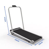 Tapis de course 3-EN-1 Okak sous le bureau avec télécommande et écran LED, tapis de course pliable avec inclinaison, tapis de marche avec barre de maintien