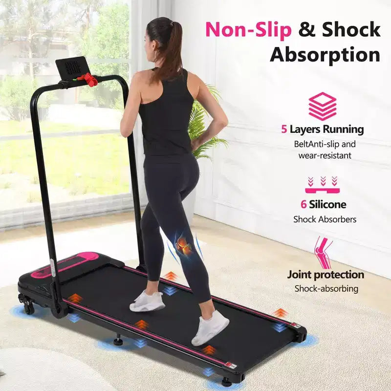 Tapis de course sous bureau Okak avec inclinaison et vitesse réglable, capacité de 136 kg, tapis de course 2,5 CV, pour la maison, le bureau, rose et noir