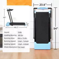 Tapis roulant pliable léger Okak avec bras, tapis roulant portable avec écran LED, tapis de marche pour la maison et le bureau