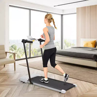 Tapis roulant pliable léger Okak avec bras, tapis roulant portable avec écran LED, tapis de marche pour la maison et le bureau