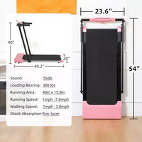 Tapis roulant pliable léger Okak avec bras, tapis roulant portable avec écran LED, tapis de marche pour la maison et le bureau