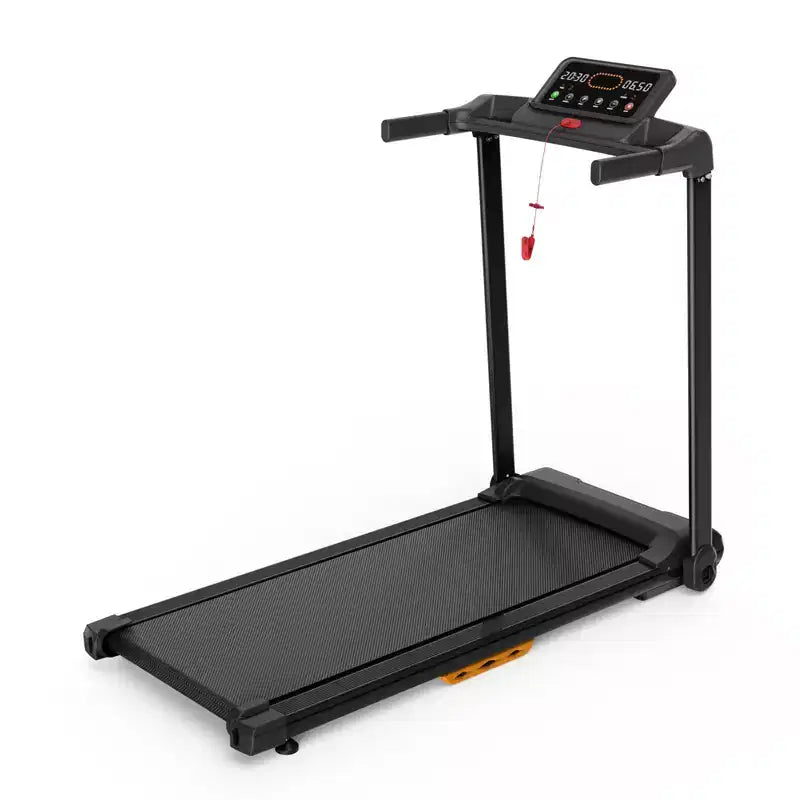 Tapis de marche Okak avec capacité de poids de 120 kg, tapis roulant portable avec écran LED, tapis de course peu encombrant pour la maison et le bureau, noir