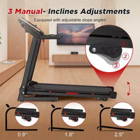 Okak Tapis de course pliant 3.5HP avec 12 programmes prédéfinis, tapis de course pliant avec inclinaison et application, tapis de course portable pour appartement, noir