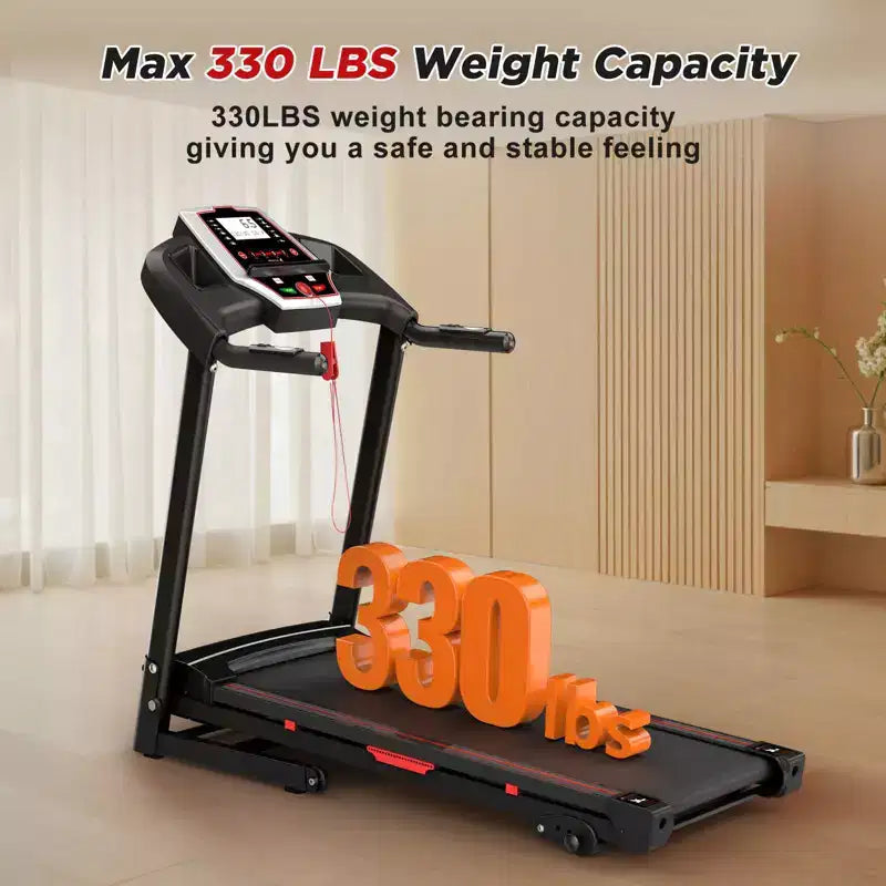 Okak Tapis de course pliant 3.5HP avec 12 programmes prédéfinis, tapis de course pliant avec inclinaison et application, tapis de course portable pour appartement, noir