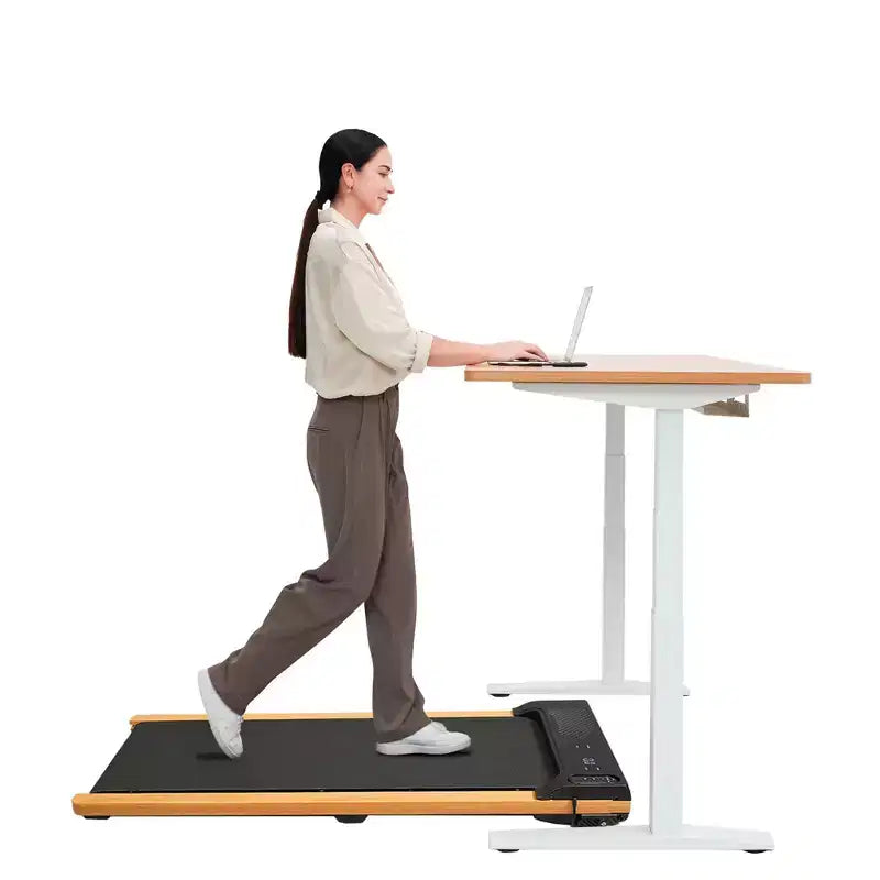 Tapis de marche incliné à 6 % Okak avec écran LED, tapis de course sous le bureau avec support vertical, tapis de course portable pour la maison, le bureau, noir