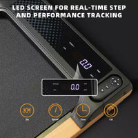 Tapis de marche incliné à 6 % Okak avec écran LED, tapis de course sous le bureau avec support vertical, tapis de course portable pour la maison, le bureau, noir