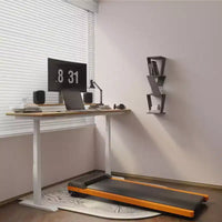 Tapis de marche incliné à 6 % Okak avec écran LED, tapis de course sous le bureau avec support vertical, tapis de course portable pour la maison, le bureau, noir