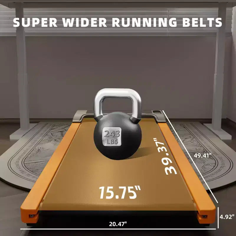 Tapis de marche incliné à 6 % Okak avec écran LED, tapis de course sous le bureau avec support vertical, tapis de course portable pour la maison, le bureau, noir