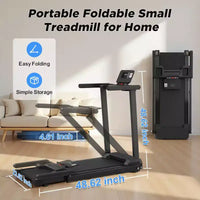 Tapis roulant pliable Okak avec poignées et moteur silencieux de 2,5 CV, tapis de course domestique avec capacité de poids de 136 kg, tapis de course portable, noir