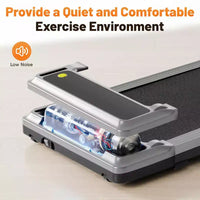 Tapis de marche Okak sous le bureau avec fonctionnement silencieux, tapis de marche sans barre de maintien, tapis de course à vitesse réglable pour la maison, le bureau, argent