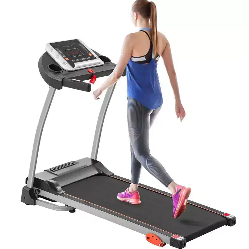 Tapis de course pliable Okak 2.5HP avec support pour appareil et capteur de pouls, tapis de marche avec inclinaison réglable sur 3 niveaux, tapis de course compact, noir