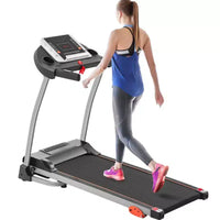 Tapis de course pliable Okak 2.5HP avec support pour appareil et capteur de pouls, tapis de marche avec inclinaison réglable sur 3 niveaux, tapis de course compact, noir