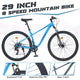 29 Inch Mountain Bike, Single Speed/ 8 Speeds , Steel Frame, Front Suspension Fork, Disc Brake Bicycle for Women Men Adult,Multi Color