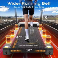 Tapis de course pliable pour la maison, Tapis de course 3,1 CV avec inclinaison de 12 %, Capacité de 159 kg, Machine de course fitness, 0,96-12 km/h,