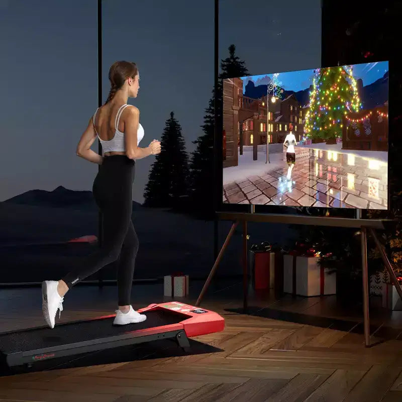 DeerRun Édition Q2 Tapis de course intelligent incliné à 7 % pour la maison et la course légère, cadeau de Saint-Valentin