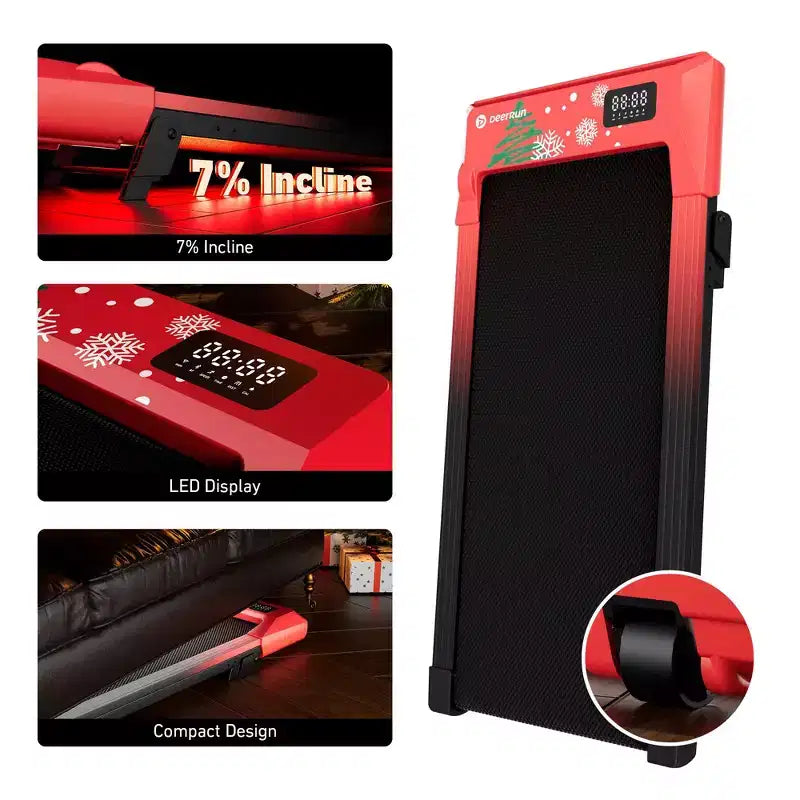 DeerRun Édition Q2 Tapis de course intelligent incliné à 7 % pour la maison et la course légère, cadeau de Saint-Valentin