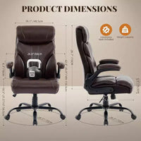 Chaise de bureau à dossier haut, chaise de bureau d'ordinateur réglable en hauteur, angle d'inclinaison du dossier, support lombaire, roulettes pivotantes, confortable pour le bureau et le jeu.