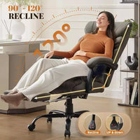 Chaise de bureau ergonomique, chaise de gaming en PU, hauteur réglable, inclinaison de 90 à 135 degrés, dossier, roulettes pivotantes à 360 degrés, capacité de 158 kg pour le bureau