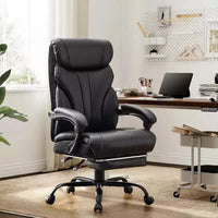 Chaise de bureau ergonomique, chaise de gaming en PU, hauteur réglable, inclinaison de 90 à 135 degrés, dossier, roulettes pivotantes à 360 degrés, capacité de 158 kg pour le bureau