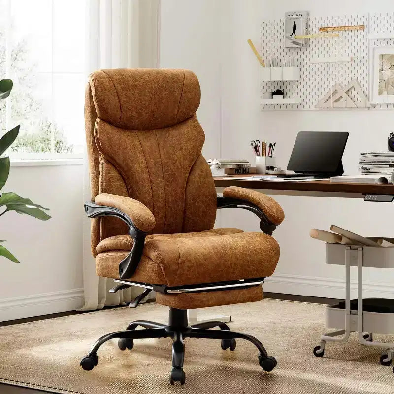 Chaise de bureau ergonomique, chaise de gaming en PU, hauteur réglable, inclinaison de 90 à 135 degrés, dossier, roulettes pivotantes à 360 degrés, capacité de 158 kg pour le bureau