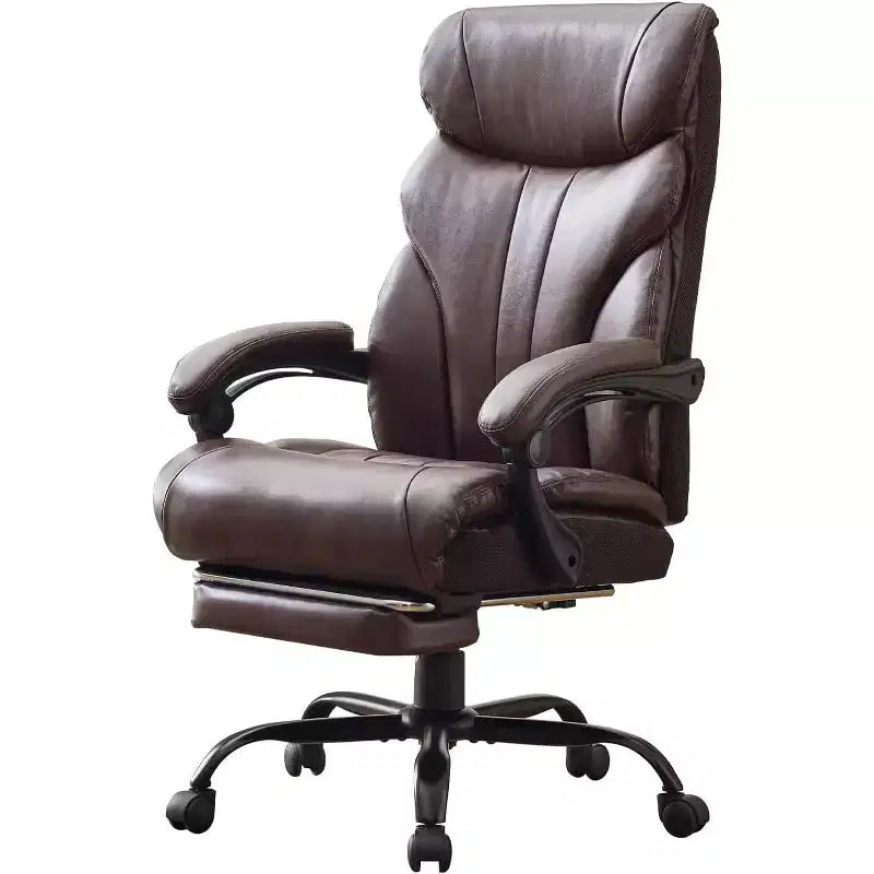 Chaise de bureau ergonomique, chaise de gaming en PU, hauteur réglable, inclinaison de 90 à 135 degrés, dossier, roulettes pivotantes à 360 degrés, capacité de 158 kg pour le bureau