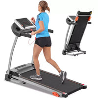 Tapis de course pliable facile pour la maison, machine de course, de jogging et de marche électrique de 2,5 CV avec support d'appareil et capteur de pouls, inclinaison réglable sur 3 niveaux
