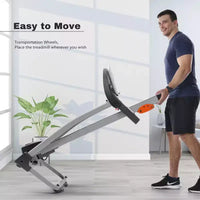 Tapis de course pliable facile pour la maison, machine de course, de jogging et de marche électrique de 2,5 CV avec support d'appareil et capteur de pouls, inclinaison réglable sur 3 niveaux