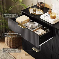 Commode 8 tiroirs pour chambre à coucher, commode en bois de 55W avec pieds en métal, organisateur de rangement de vêtements, commode de placard et meuble TV pour couloir