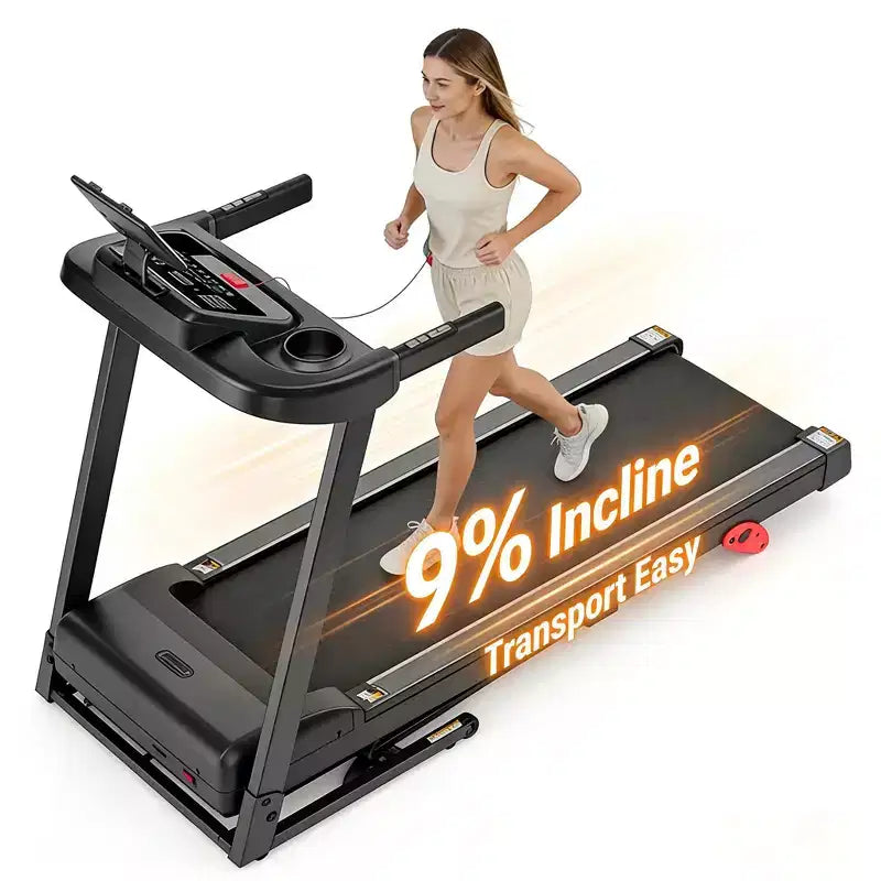 Tapis de course avec inclinaison automatique de 12 %, tapis roulant pliable silencieux de 3,0 CV avec main courante, capacité de 136 kg, contrôle par application, fréquence cardiaque, ceinture large pour la maison