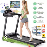 Tapis Roulant Électrique 3.15 CV, Capacité 136 kg, Tapis de Course avec Inclinaison, Support pour Tablette, Contrôle par Application, Amorti des Chocs