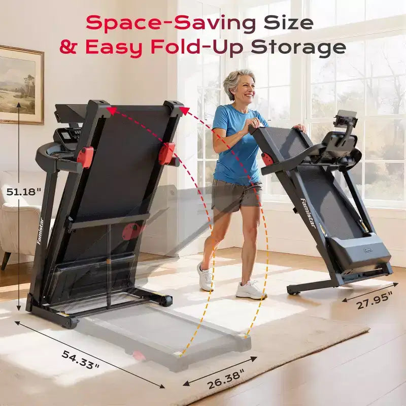 Tapis Roulant Électrique 3.15 CV, Capacité 136 kg, Tapis de Course avec Inclinaison, Support pour Tablette, Contrôle par Application, Amorti des Chocs