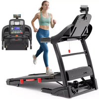 Tapis de course pliable 4,8 CV avec inclinaison, pour la maison, 64 programmes prédéfinis, contrôle par application, 19 km/h, haut-parleurs Bluetooth