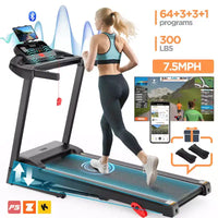 Tapis Roulant en Solde, Liquidation Tapis Roulant, Tapis Roulant Portable pour Usage Domestique, 71 Programmes, Haut-parleurs Musique, Course Marche Jogging, Sangle de Genou Offerte