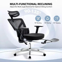 Chaise de bureau ergonomique à dossier haut, chaise de jeu en maille respirante avec support lombaire réglable et accoudoirs 3D