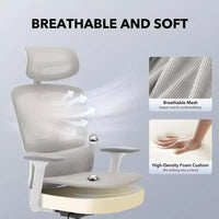 Chaise de bureau ergonomique à dossier haut, chaise de jeu en maille respirante avec support lombaire réglable et accoudoirs 3D