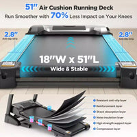 Tapis de course pliable 5.0 CV pour la maison avec 20 inclinaisons automatiques, application intelligente, 136 kg, haut-parleurs Bluetooth HiFi, 64 programmes, vitesse 19 km/h, tapis de course pliable