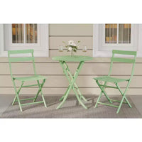 COZONY Ensemble bistro de terrasse pliant 3 pièces, table et chaises d'extérieur peu encombrantes avec cadre en métal robuste, mobilier résistant aux intempéries pour jardin et cour
