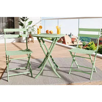 COZONY Ensemble bistro de terrasse pliant 3 pièces, table et chaises d'extérieur peu encombrantes avec cadre en métal robuste, mobilier résistant aux intempéries pour jardin et cour