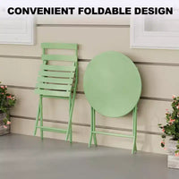 COZONY Ensemble bistro de terrasse pliant 3 pièces, table et chaises d'extérieur peu encombrantes avec cadre en métal robuste, mobilier résistant aux intempéries pour jardin et cour
