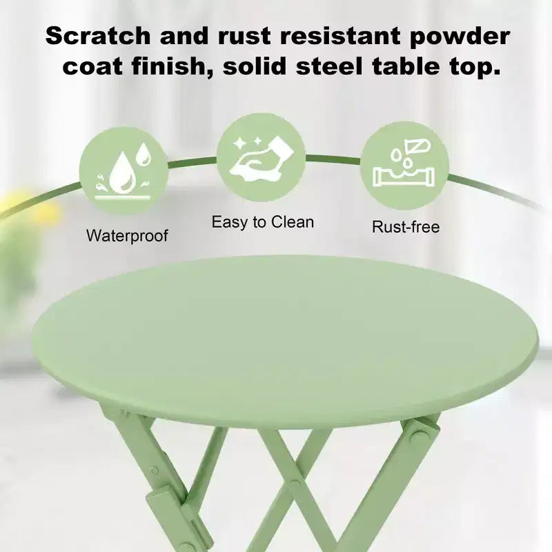 COZONY Ensemble bistro de terrasse pliant 3 pièces, table et chaises d'extérieur peu encombrantes avec cadre en métal robuste, mobilier résistant aux intempéries pour jardin et cour