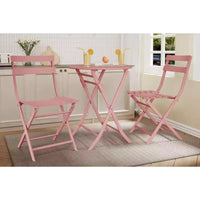 COZONY Ensemble bistro de terrasse pliant 3 pièces, table et chaises d'extérieur peu encombrantes avec cadre en métal robuste, mobilier résistant aux intempéries pour jardin et cour