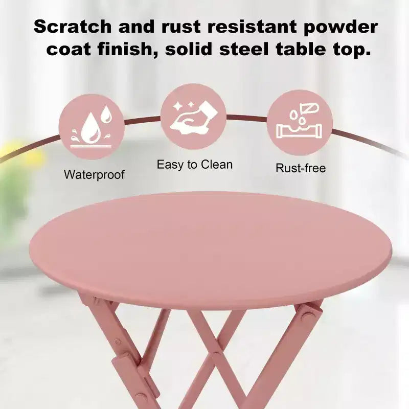 COZONY Ensemble bistro de terrasse pliant 3 pièces, table et chaises d'extérieur peu encombrantes avec cadre en métal robuste, mobilier résistant aux intempéries pour jardin et cour