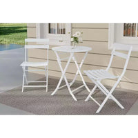 COZONY Ensemble bistro de terrasse pliant 3 pièces, table et chaises d'extérieur peu encombrantes avec cadre en métal robuste, mobilier résistant aux intempéries pour jardin et cour