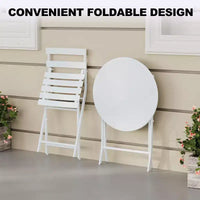 COZONY Ensemble bistro de terrasse pliant 3 pièces, table et chaises d'extérieur peu encombrantes avec cadre en métal robuste, mobilier résistant aux intempéries pour jardin et cour