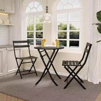 COZONY Ensemble bistro de terrasse pliant 3 pièces, table et chaises d'extérieur peu encombrantes avec cadre en métal robuste, mobilier résistant aux intempéries pour jardin et cour