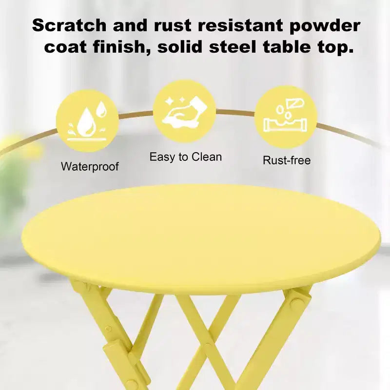 COZONY Ensemble bistro de terrasse pliant 3 pièces, table et chaises d'extérieur peu encombrantes avec cadre en métal robuste, mobilier résistant aux intempéries pour jardin et cour
