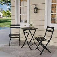 COZONY Ensemble bistro de terrasse pliant 3 pièces, table et chaises d'extérieur peu encombrantes avec cadre en métal robuste, mobilier résistant aux intempéries pour jardin et cour