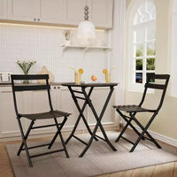 COZONY Ensemble bistro de terrasse pliant 3 pièces, table et chaises d'extérieur peu encombrantes avec cadre en métal robuste, mobilier résistant aux intempéries pour jardin et cour