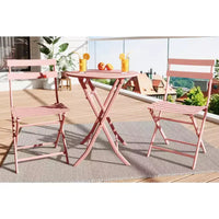 COZONY Ensemble bistro de terrasse pliant 3 pièces, table et chaises d'extérieur peu encombrantes avec cadre en métal robuste, mobilier résistant aux intempéries pour jardin et cour